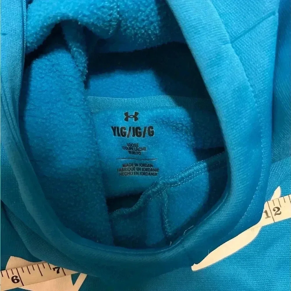 Under Armour Boy’s Hoodie Size Large Royal Blue With Logo School Fall - Picture 6 of 7